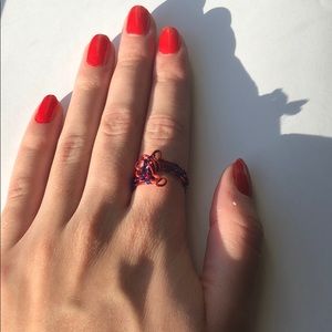 Red and Blue Handmade Ring